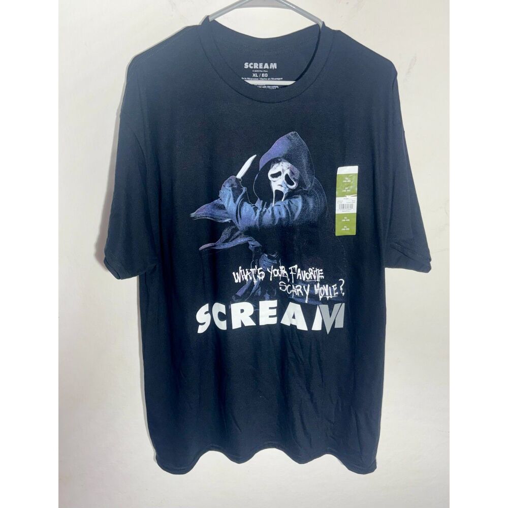 Scream Ghostface T Shirt XL Black What's Your Favorite Scary Movie NWT 2026